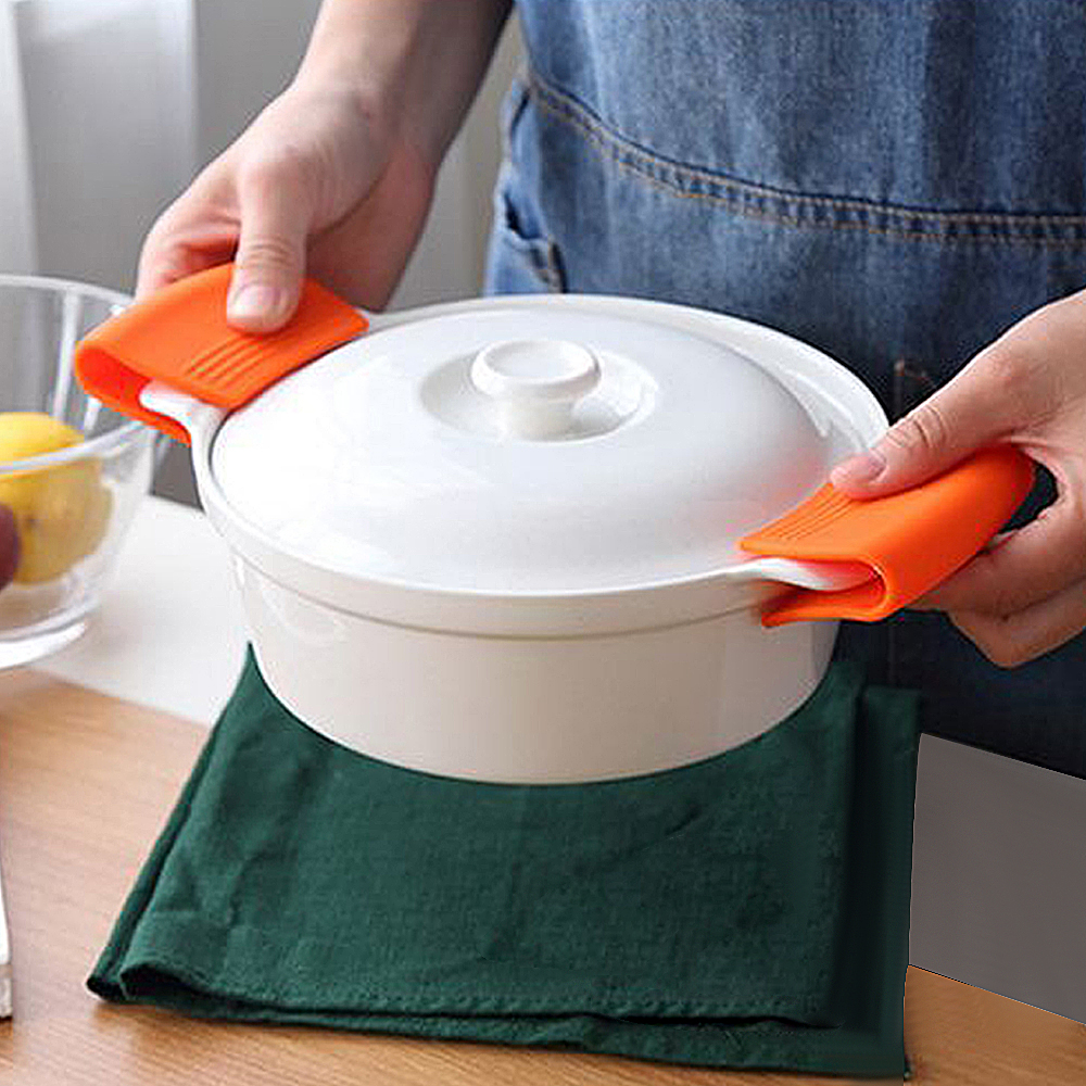 Silicone Pot Holder Sleeve Heat Resistant Pot Glove Pan Handle Cover Grip Kitchen Tools Kitchen Gadgets