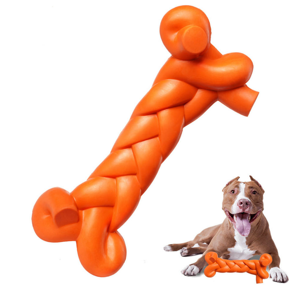 Rubber Real Beef Bacon Flavor Bone Wishbone Shape Dog Chew Toy