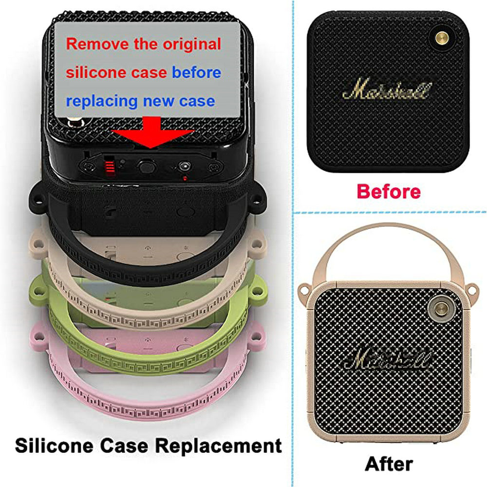 Silicone Cover Case for Marshall Willen Portable Bluetooth Speaker 6