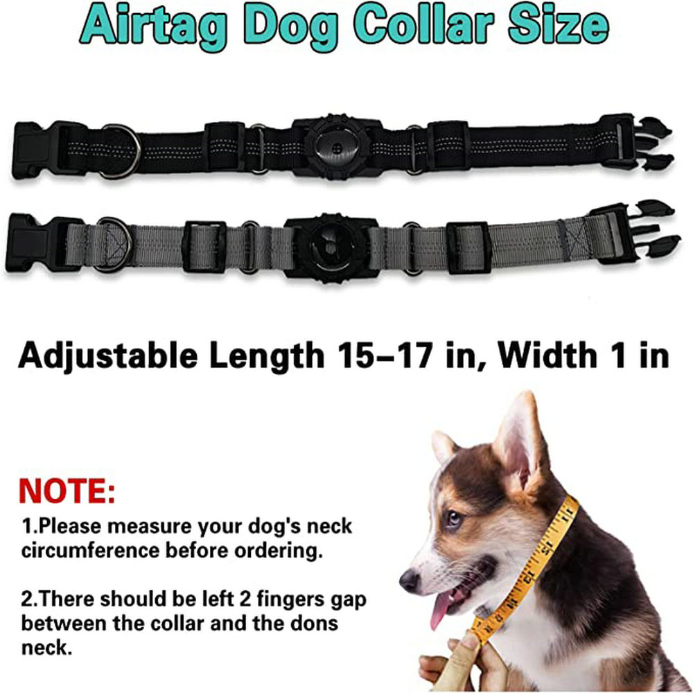 Reflective Airtag Dog Collar Waterproof Silicone Airtag Pet Collar With Holder Protective Cover 4