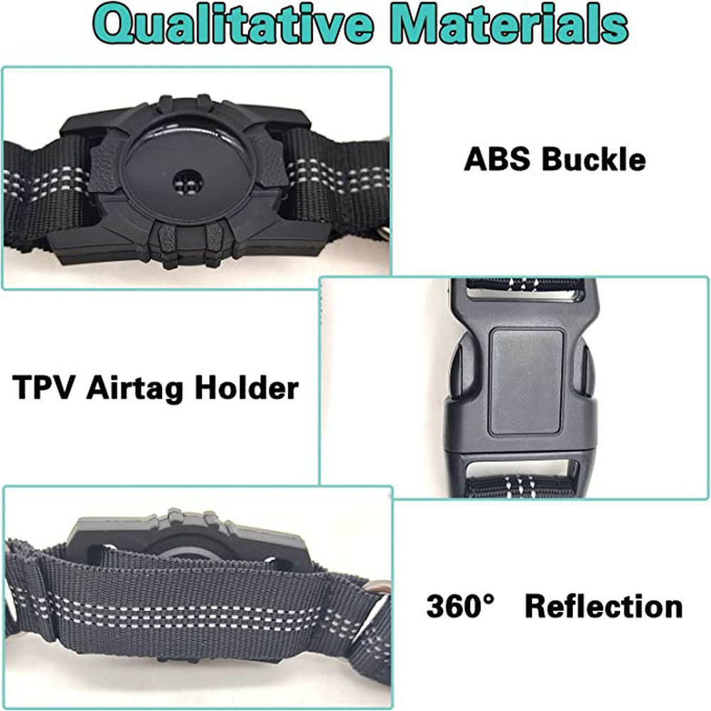 Reflective Airtag Dog Collar Waterproof Silicone Airtag Pet Collar With Holder Protective Cover 3