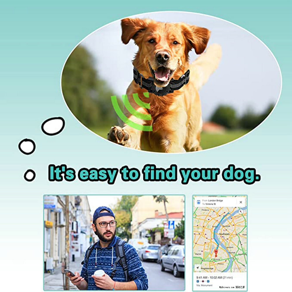 Reflective Airtag Dog Collar Waterproof Silicone Airtag Pet Collar With Holder Protective Cover 2