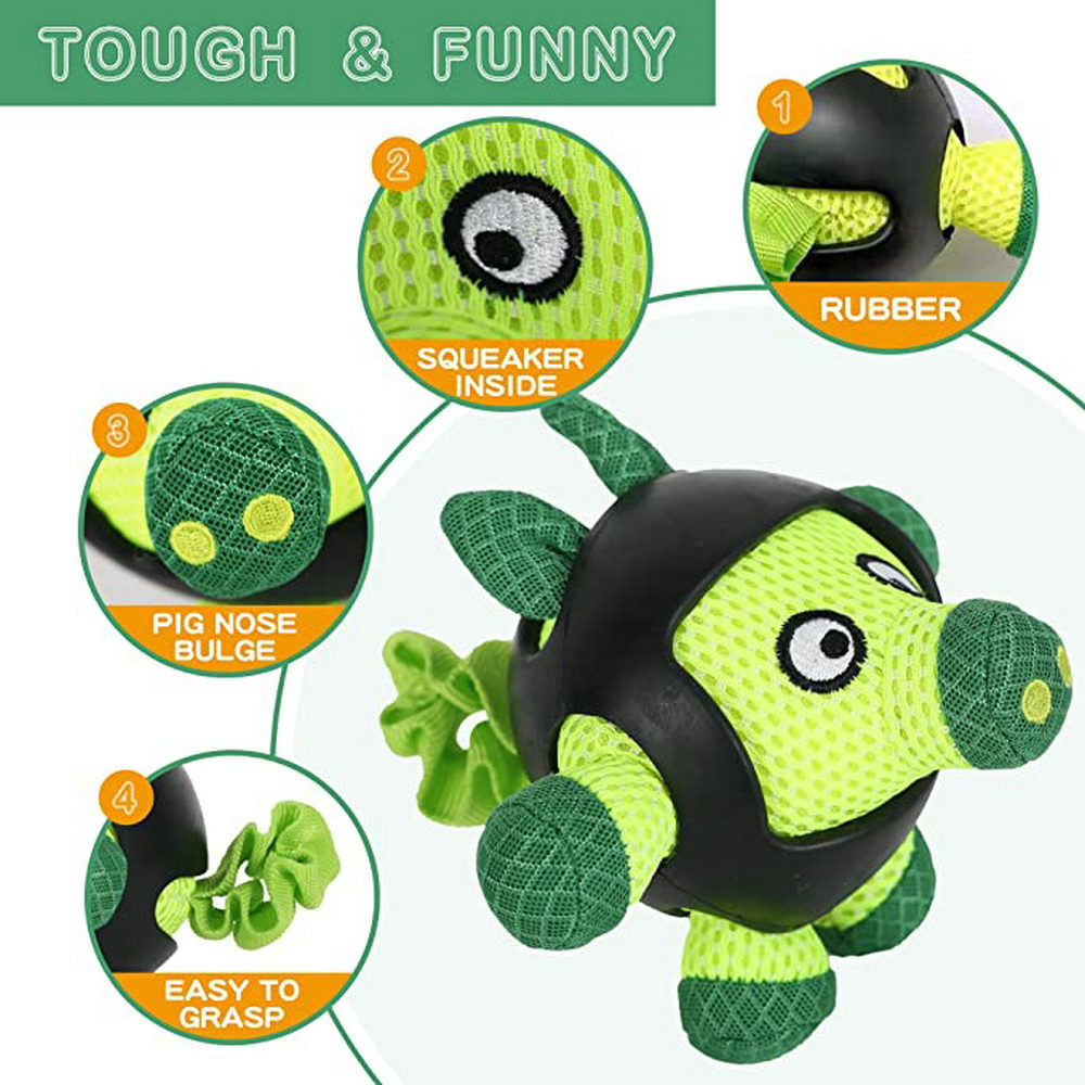Interactive Dog Toys Durable Interactive Pig Dog Chew Toys With Rubber Helmet Suitable For All Types Of Dogs 3