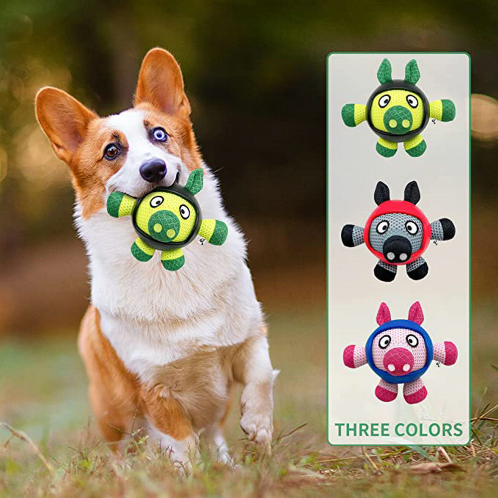 Interactive Dog Toys Durable Interactive Pig Dog Chew Toys With Rubber Helmet Suitable For All Types Of Dogs 7