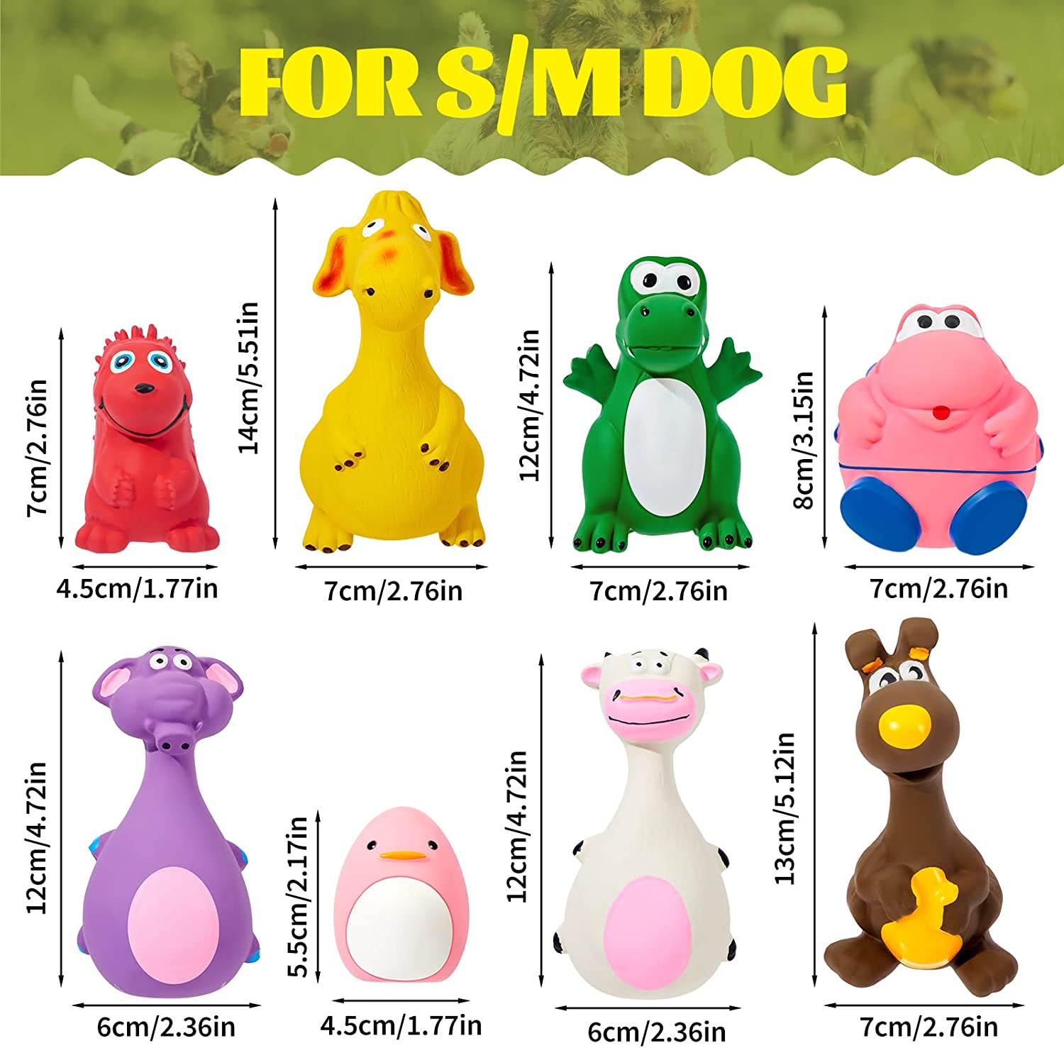 8 Pcs Squeaky Dog Toys Latex Rubber Dog Squeaky Toys Puppy 2