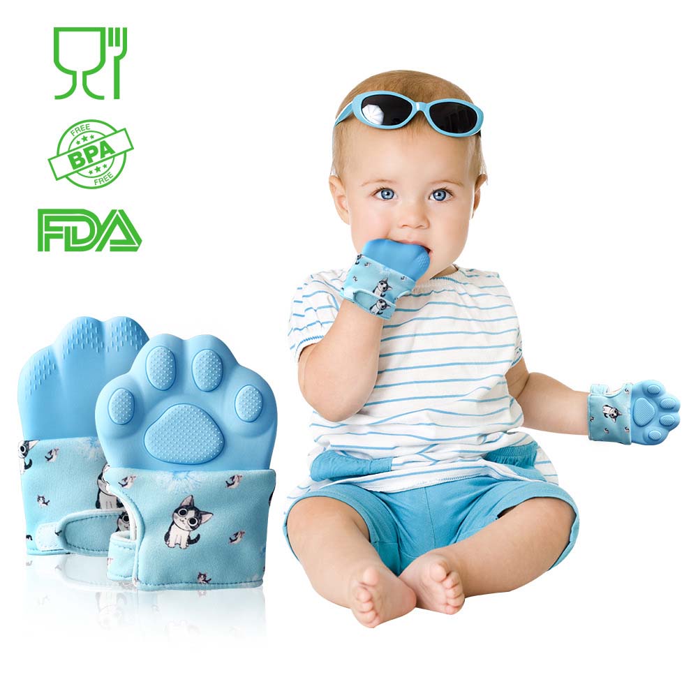Baby teether gloves baby silicone teething gloves children's mother and baby products 3