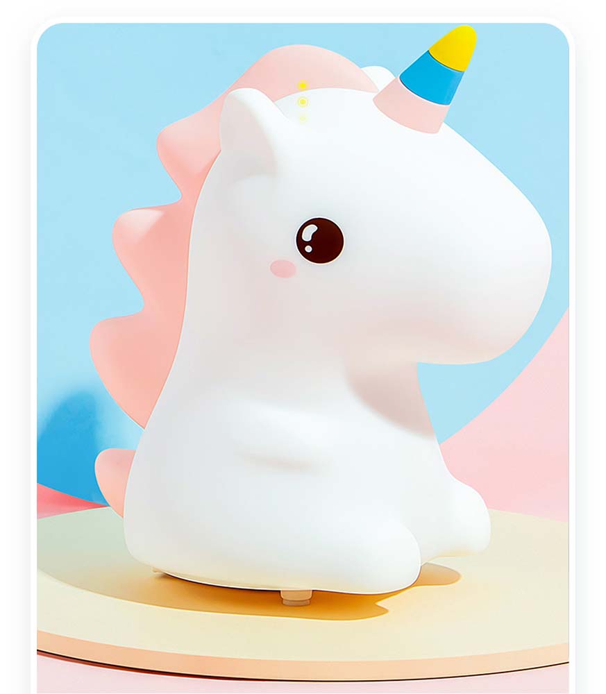 Creative unicorn pat night light Bedroom bedside child feeding sleep silicone pat light