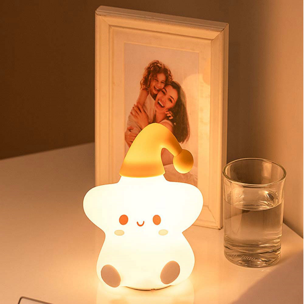 New Star Silicone Colorful Touch Wireless Night Light USB Rechargeable LED Eye Protection Cartoon Pat Light 5
