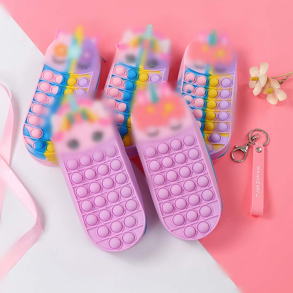 Cartoon silicone pen bag creative student stationery box rodent killer pioneer decompression bubble storage bag pencil bag 2
