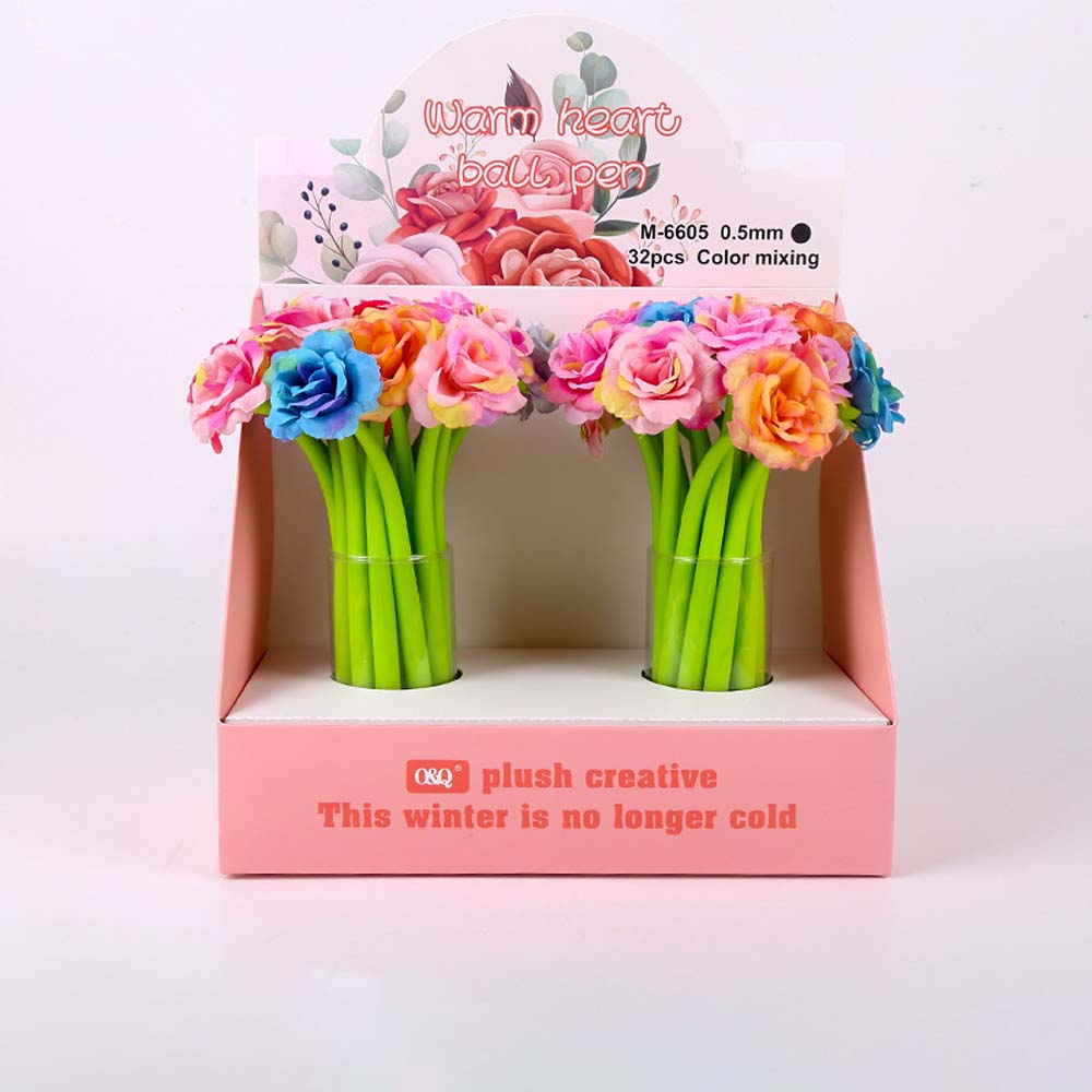 Creative silicone styling teacher holiday gift rose gel pen 0.5mm black signature exam water based pen 5