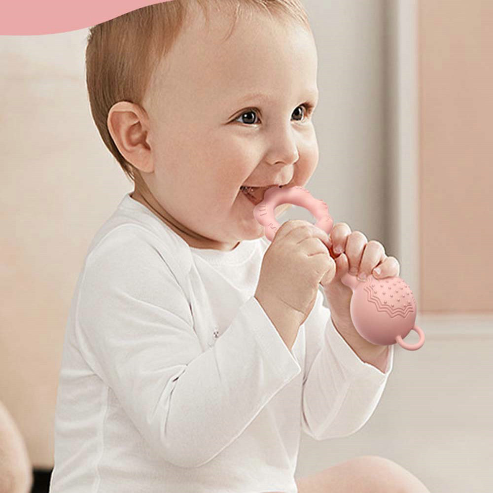 Baby teether silicone rattle sounding teether toys baby teething sticks 5