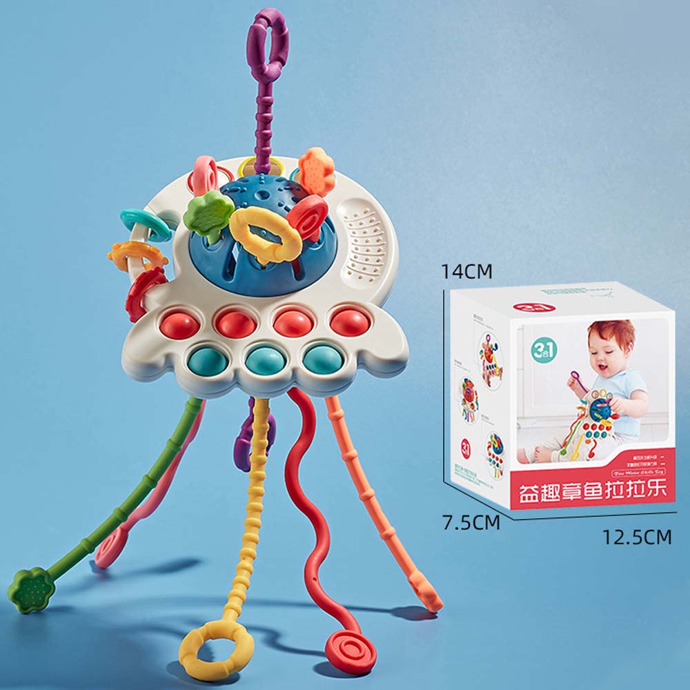 Baby puzzle fun finger twitch toy can be pressed and gnawed enlightenment early education octopus lara toy 2