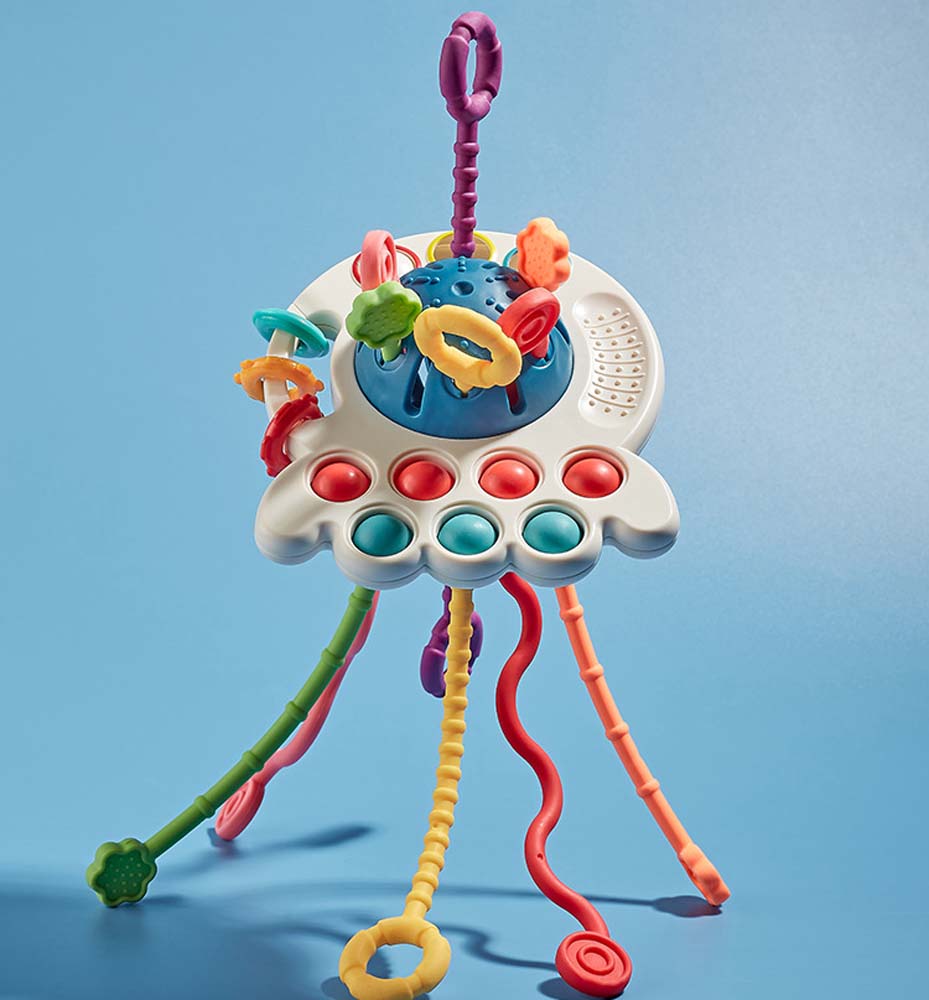 Baby puzzle fun finger twitch toy can be pressed and gnawed enlightenment early education octopus lara toy 3