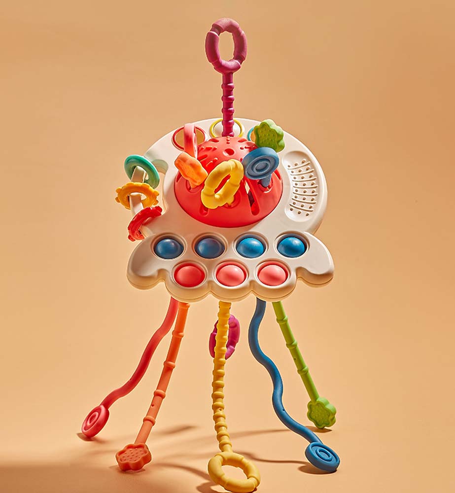 Baby puzzle fun finger twitch toy can be pressed and gnawed enlightenment early education octopus lara toy 5