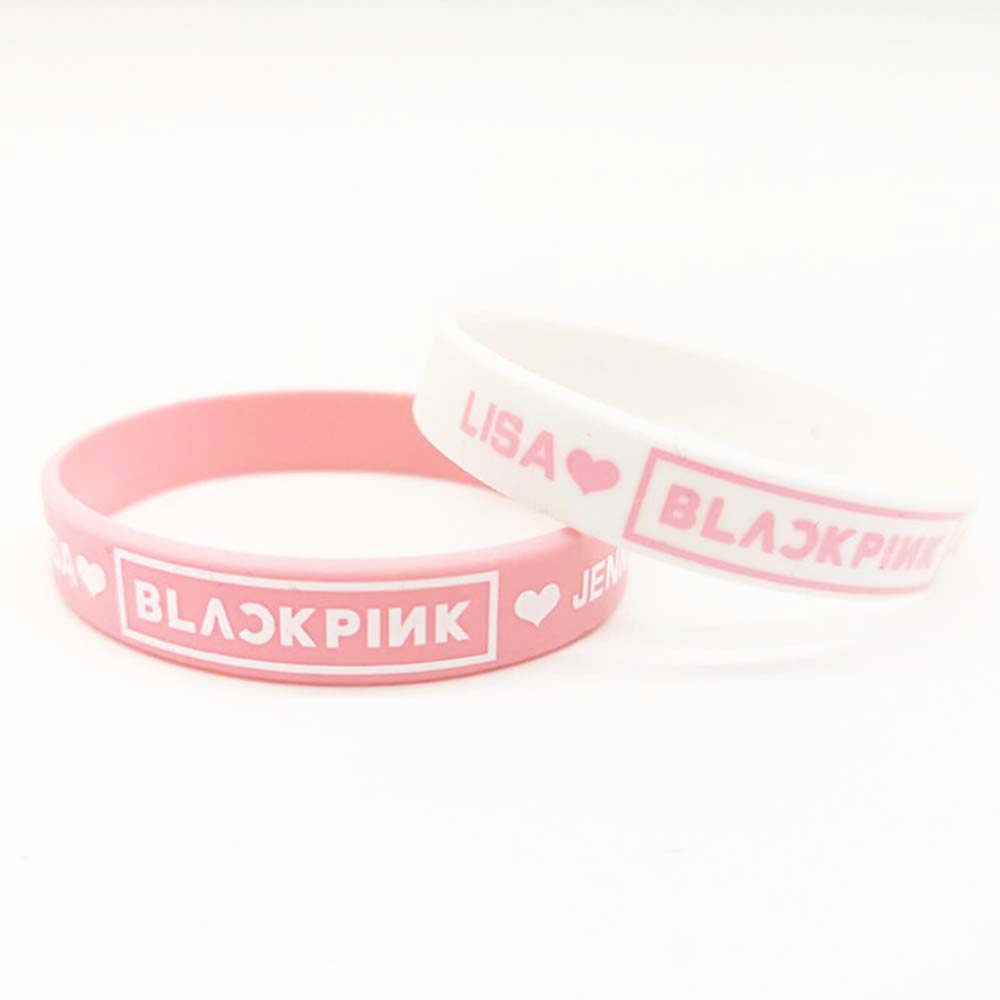 BLACKPINK'S SILICONE BRACELET LISA JENNIE JISOO ROSE NAME BRACELET WRISTBAND 3