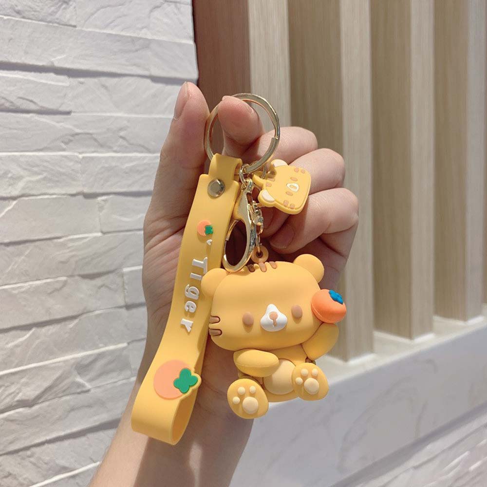 Duckling cartoon doll couple soft rubber pendant key chain key chain silicone hanging ornament 3