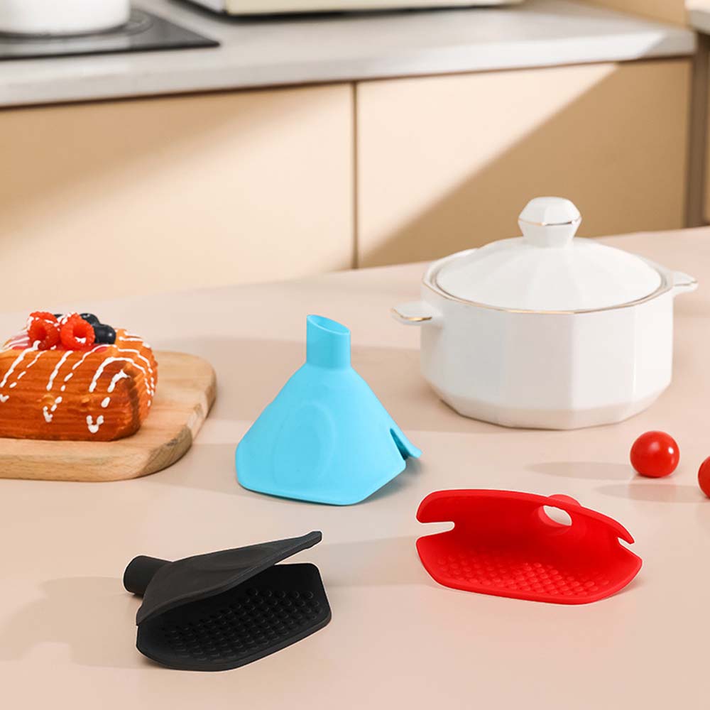 multifunctional silicone heat insulation clip silicone funnel anti-scald dish heat insulation clip Small aperture funnel 6