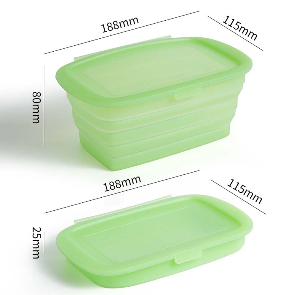 Silicone folding crisper box with lid Vegetable and fruit crisper box Lunch box silicone folding bento box lunch box  6