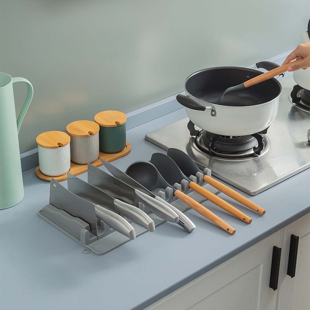 Silicone knife shovel spoon storage rack knife holder kitchen shelf shovel soup spoon bowl chopsticks kitchen storage mat 3