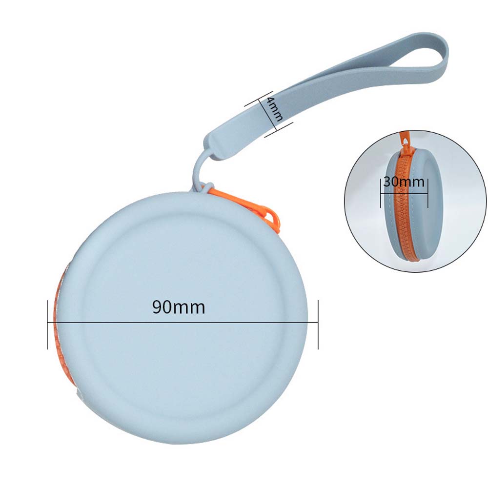 Round silicone coin purse bag for adults and kids zipper silicone key wallet earphone bag mini silicone storage bag 3