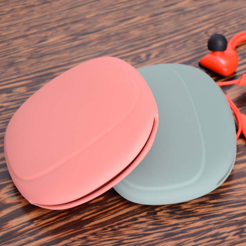 Portable dustproof mini data cable storage bag silicone earphone bag simple modern style headphone storage box coin purse 4