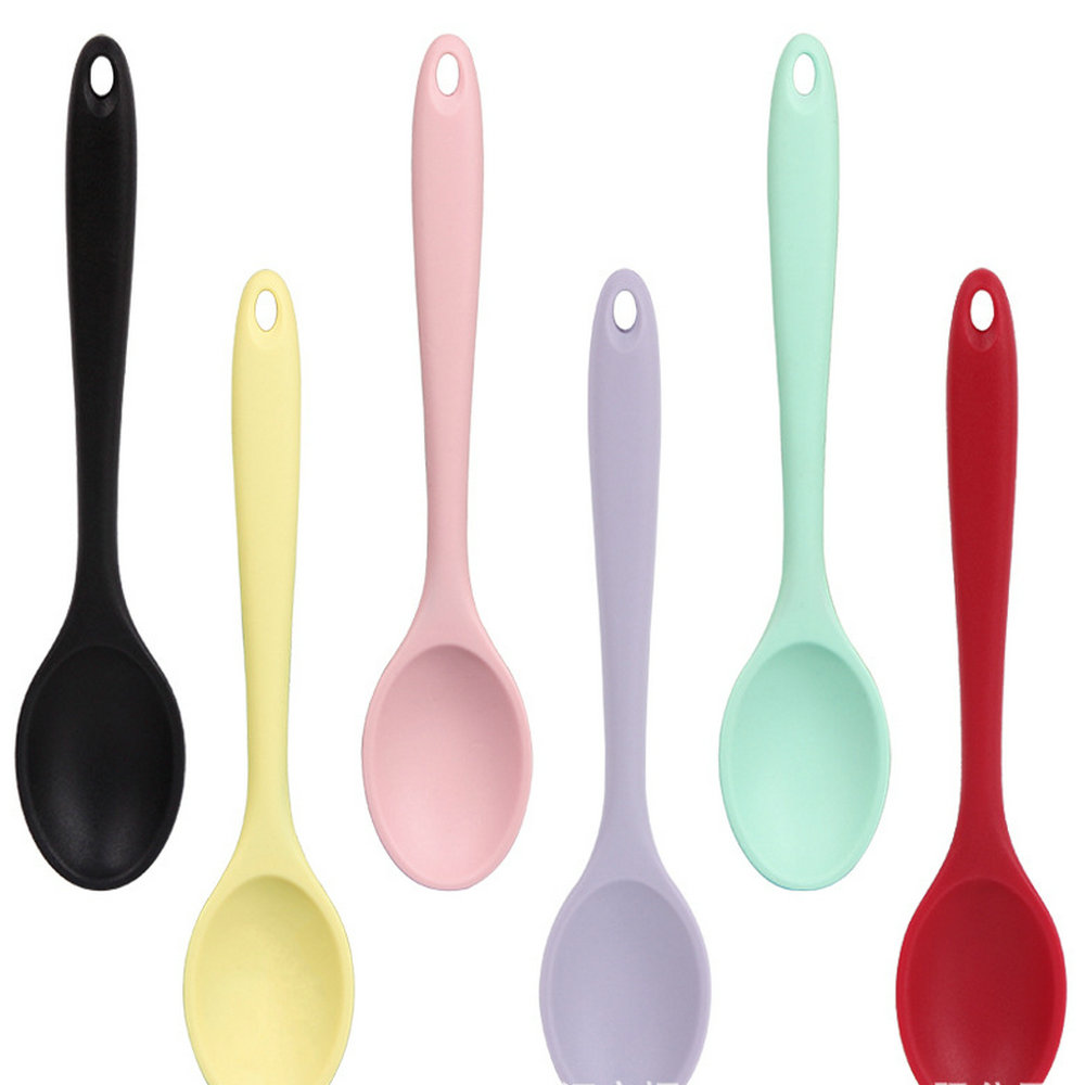Food grade silicone spoon Silicone colander Tableware spoon Seasoning spoon Kitchen tools 7