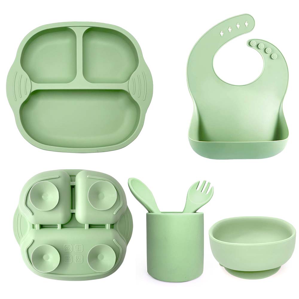 Food Grade Silicone Plate Designd Baby Learn To Eat Meal Box Cute Food  Container Environmental material 3
