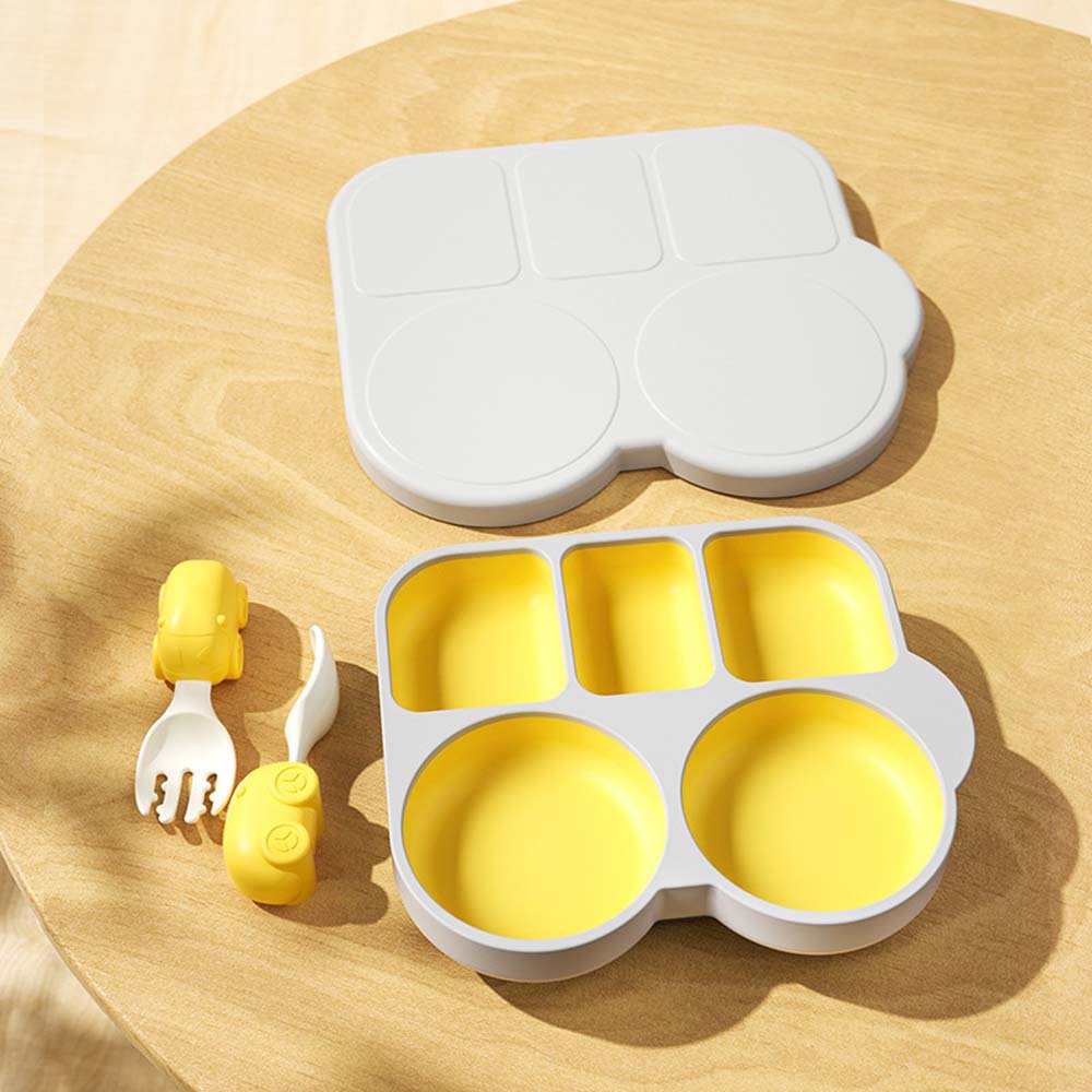 Food Grade Silicone Baby Plate Easy To Clean Divided Plate Strong Adsorption Small Plate For Baby Liquid Silicone Rubber