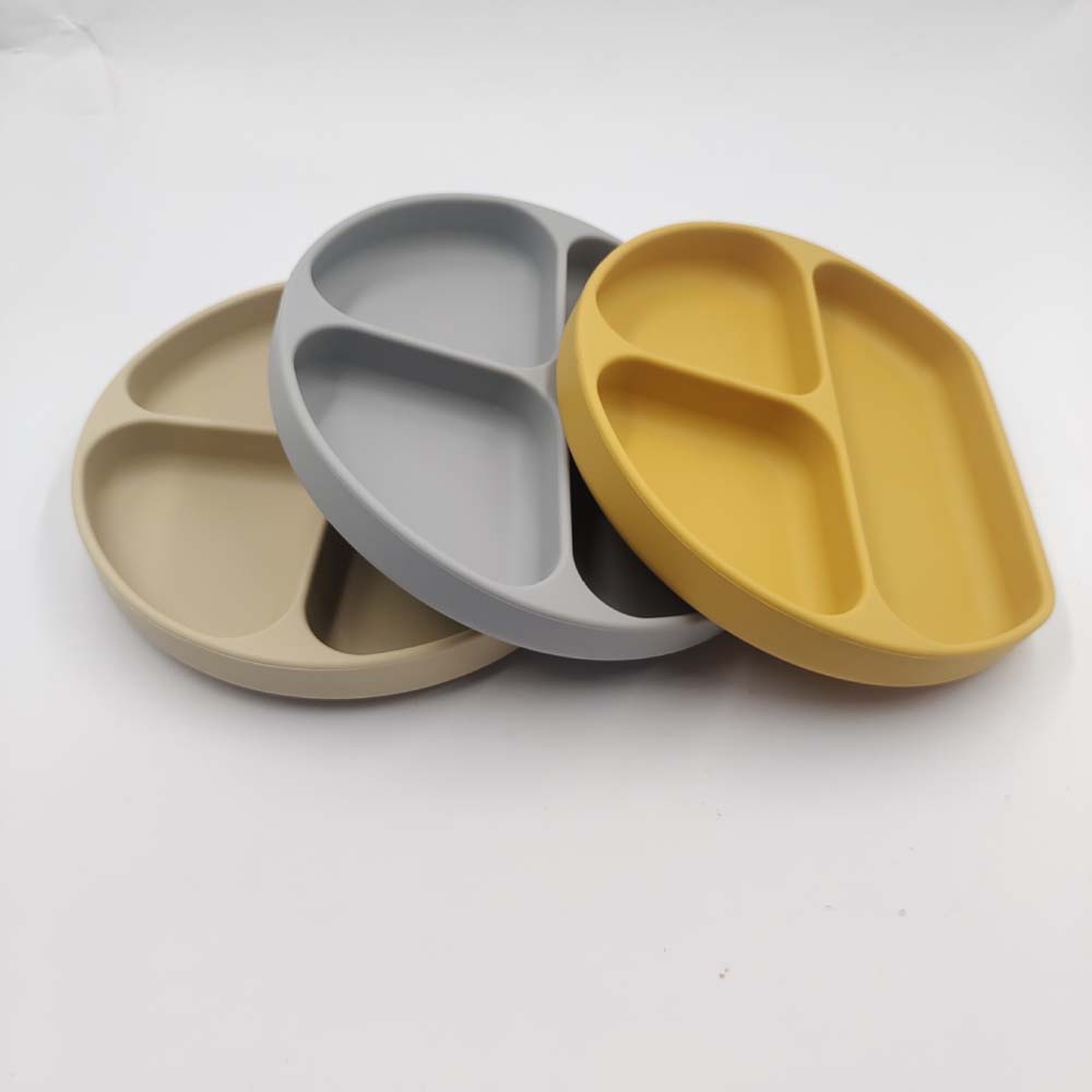 Infant children's suction cup dinner plate silicone integrated suction food plate 6