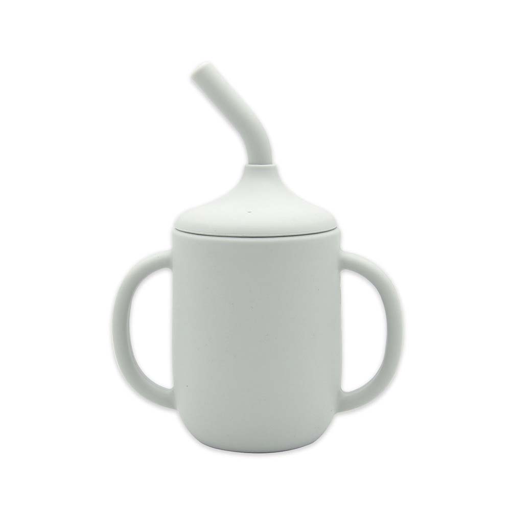Food grade silicone straw cup high temperature anti-fall water cup infant amphora training drinking cup 3