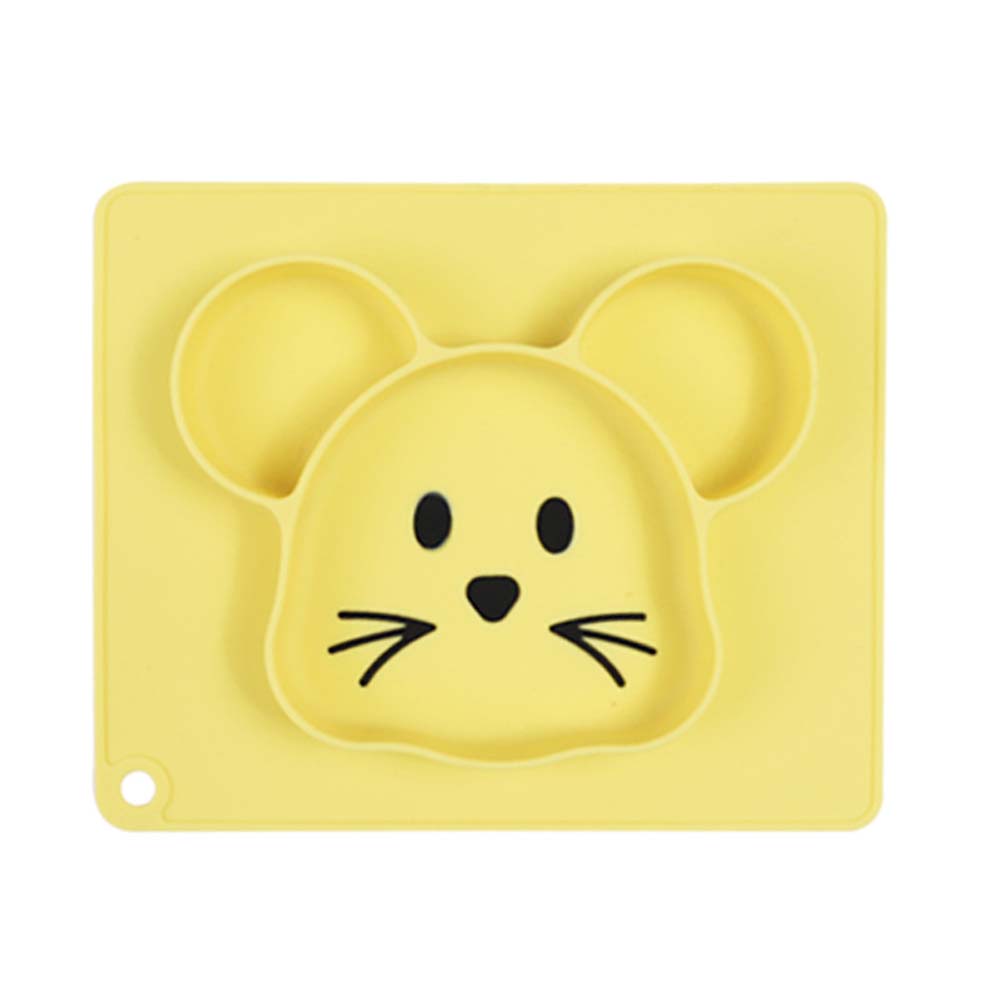 Creative cartoon silicone meal plate for baby food graded food supplement bowl integrated suction cup dinner plate 2