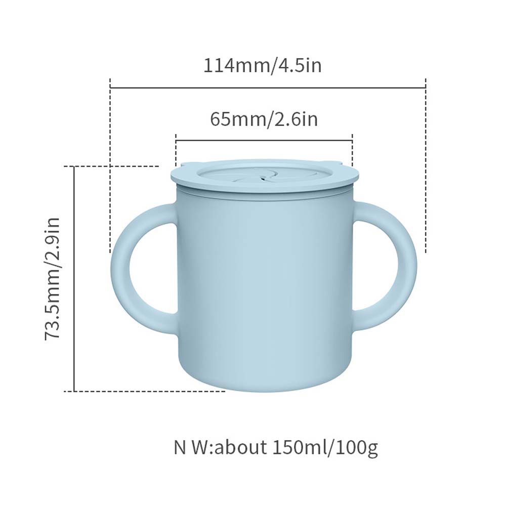 Silicone straw cup with straw child drop proof portable learning cup snack cup Baby silicone cup with lid 3