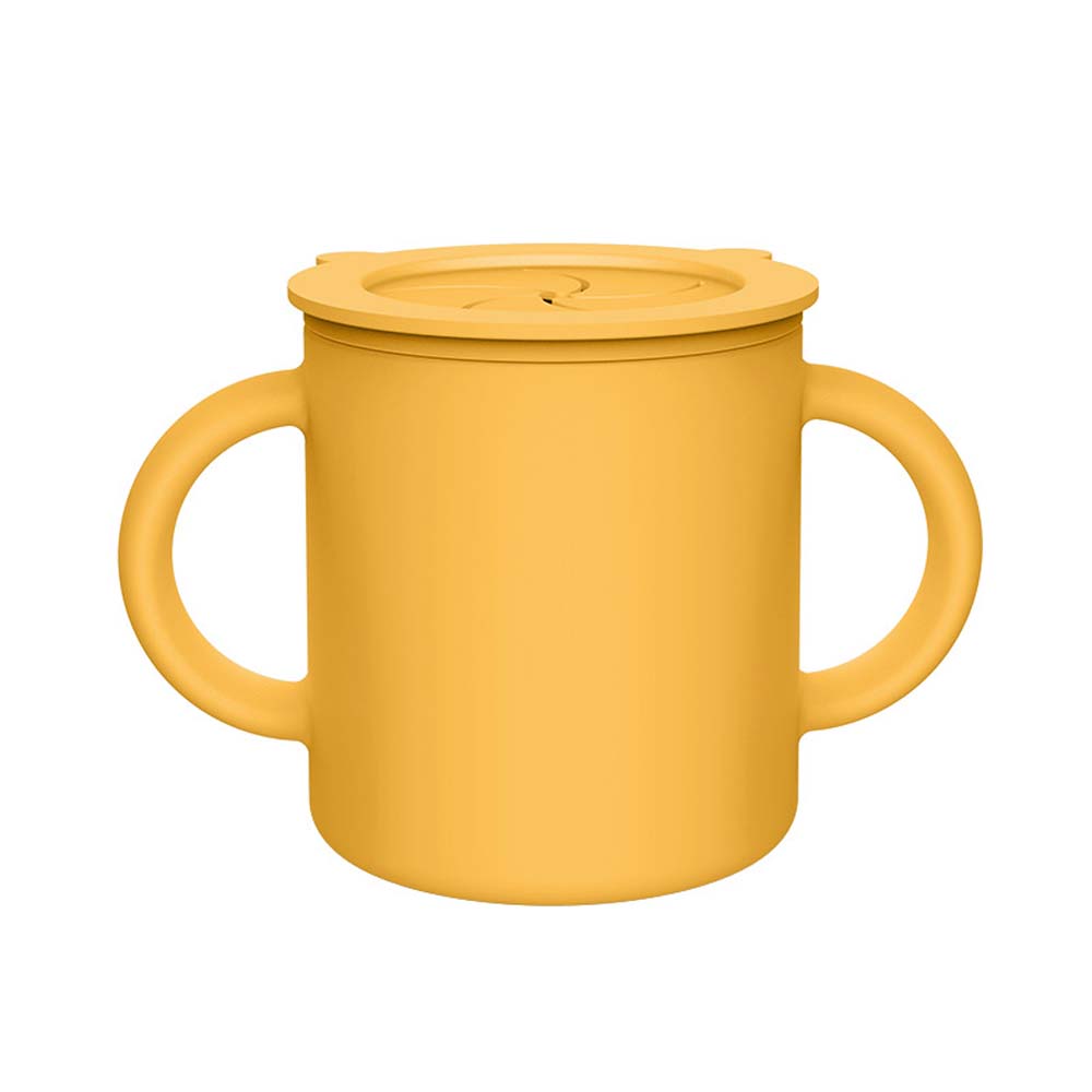 Silicone straw cup with straw child drop proof portable learning cup snack cup Baby silicone cup with lid 4