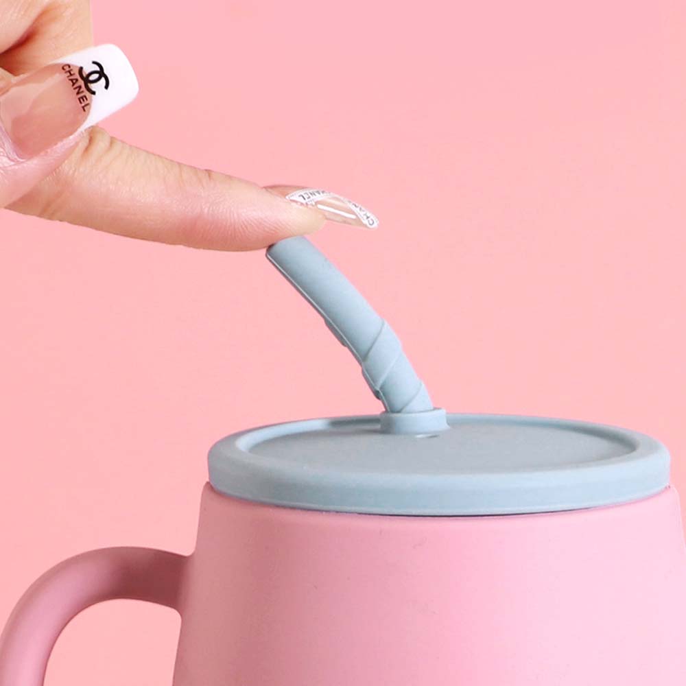 silicone learning cup with straw child anti-drop high temperature training cup baby silicone cup with lid 7