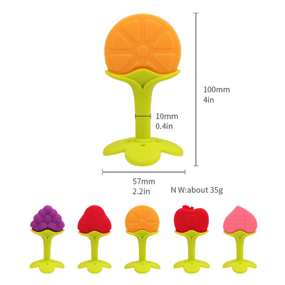 Baby silicone bite baby teething stick three-dimensional fruit tooth gel newborn teething device soothing bite Glue toys 3