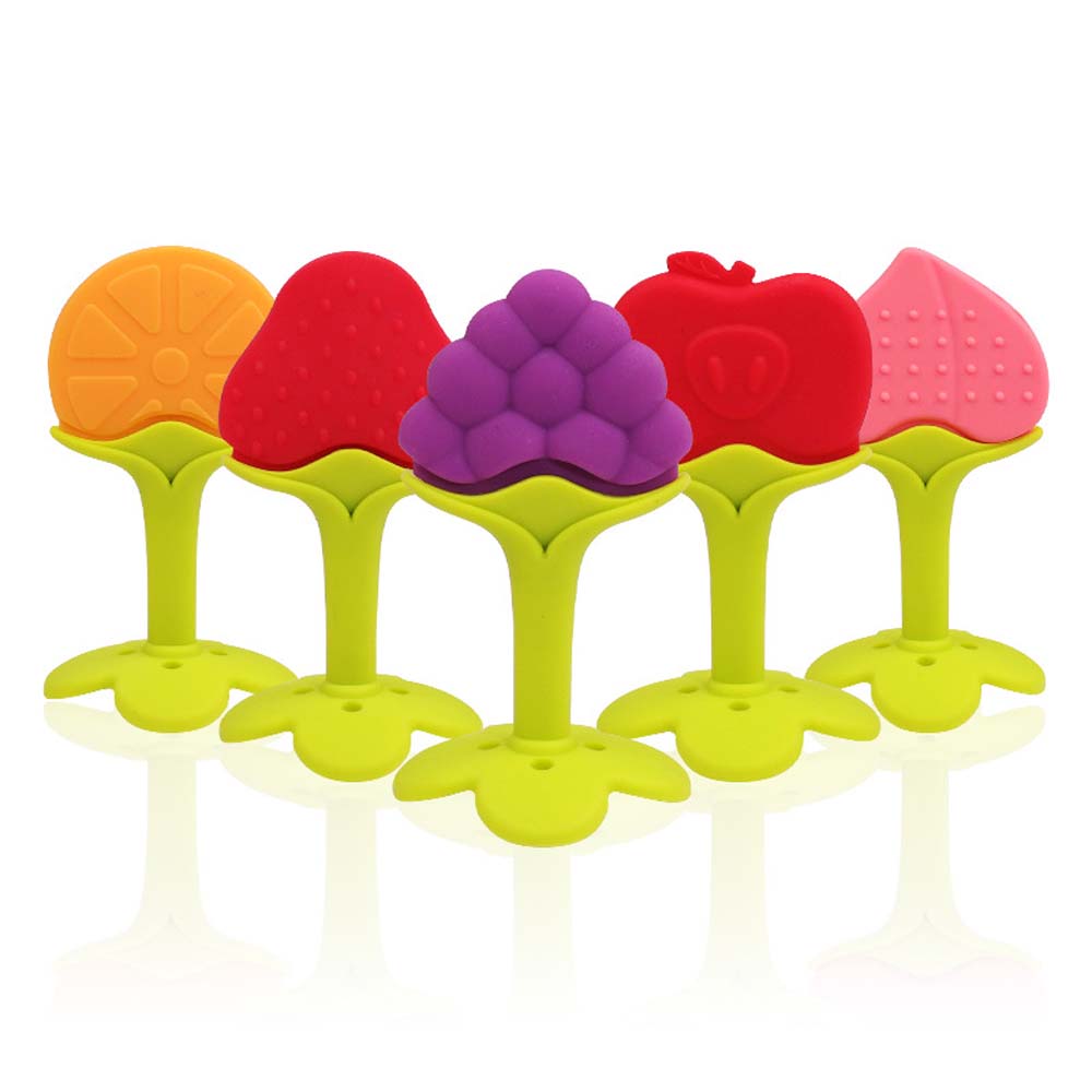 Baby silicone bite baby teething stick three-dimensional fruit tooth gel newborn teething device soothing bite Glue toys 4