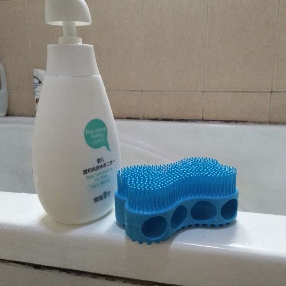 New silicone bath brush silicone massage shower brush Long hair silicone shampoo brush 3