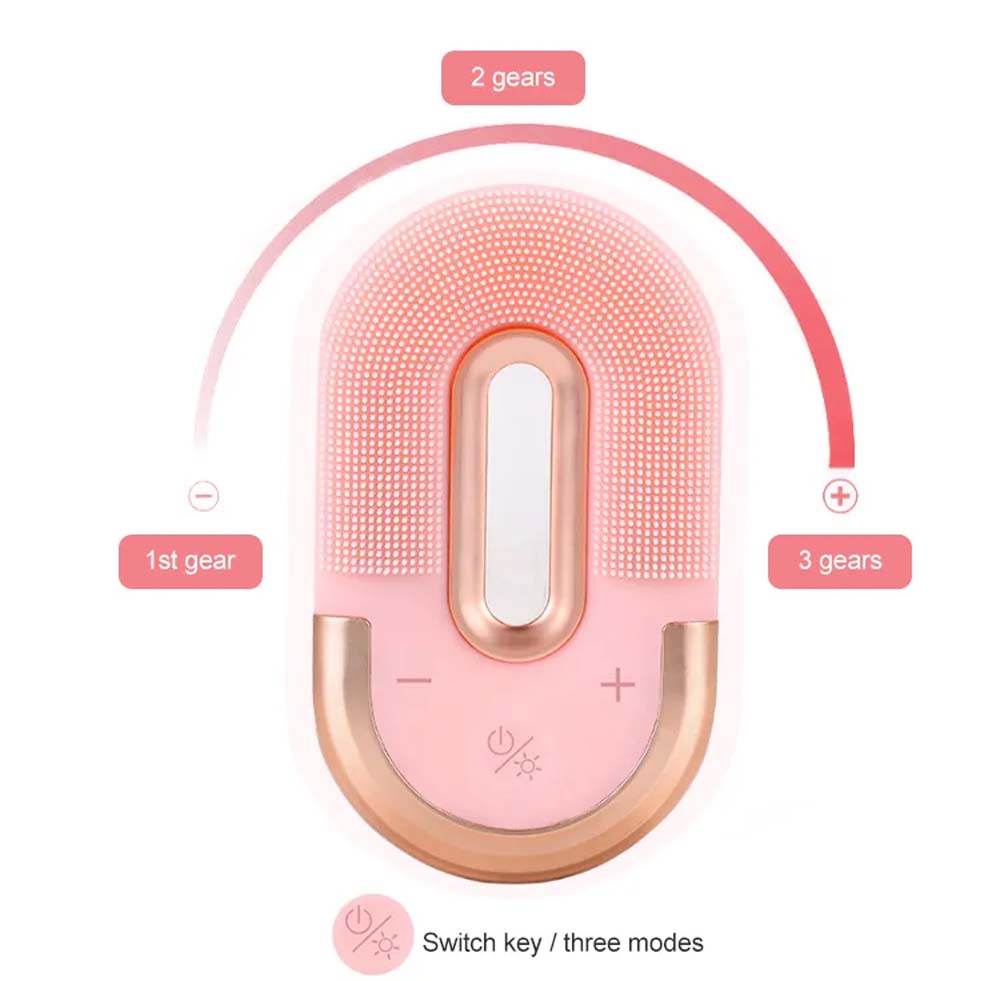 Waterproof Facial Cleaning Exfoliator Cosmetics Equipment Home Use Silicone Electric Face Cleaner Brush Beauty Device 3