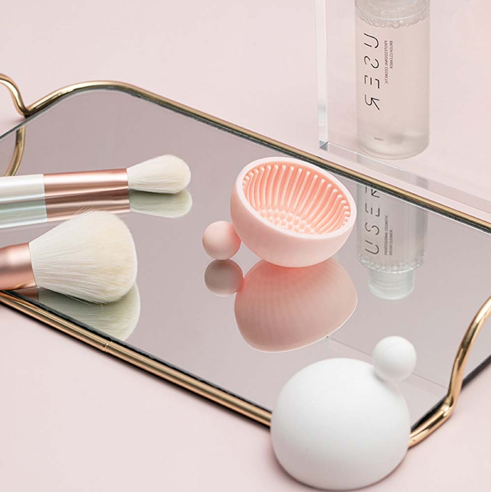 Small balls makeup brush cleaning pad siliconemakeup brush cleaner beauty cleaning tool brush 5