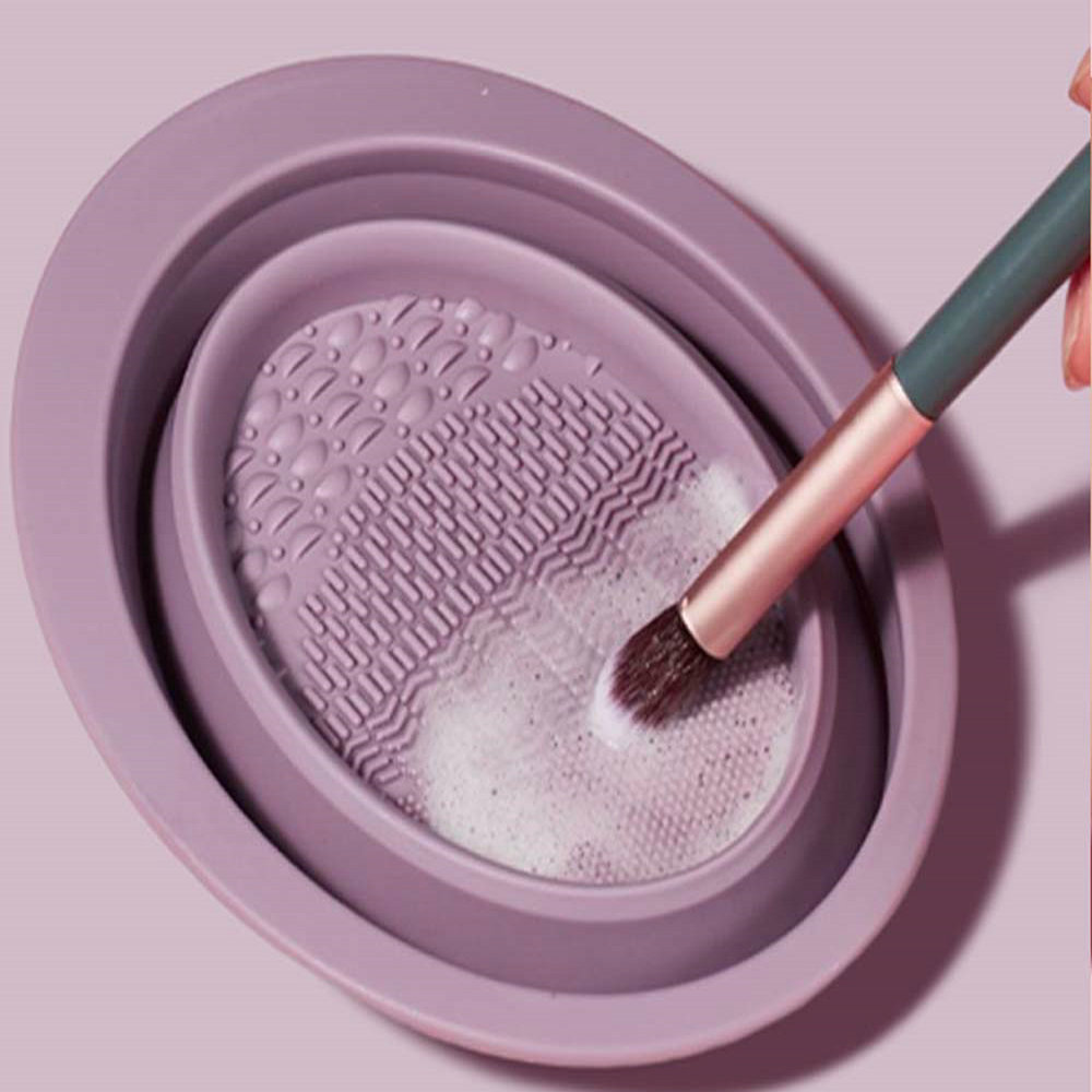 Folding silicone washing bowl Makeup brush egg cleaning cleaning mat Makeup tool washing pad 3