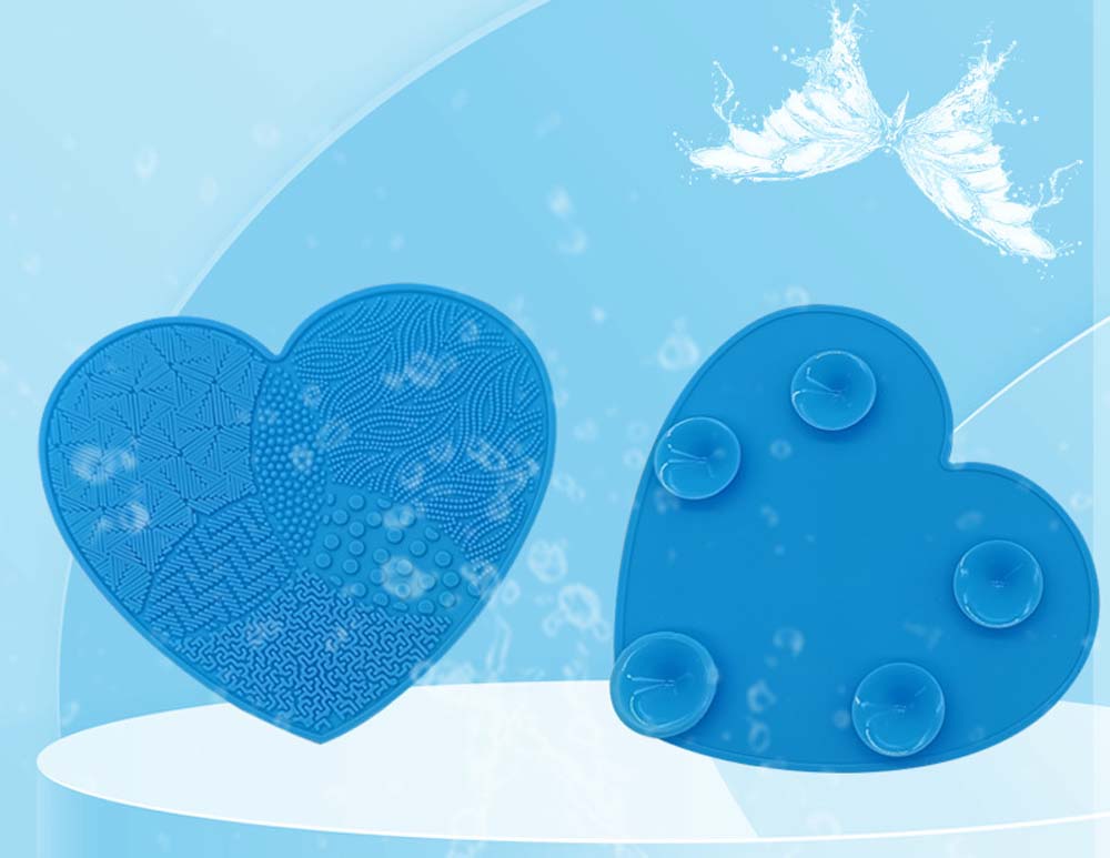 Heart-shaped makeup brush brush pad bottom suction cup scrubbing pad Zoned brush cleaning pad 2