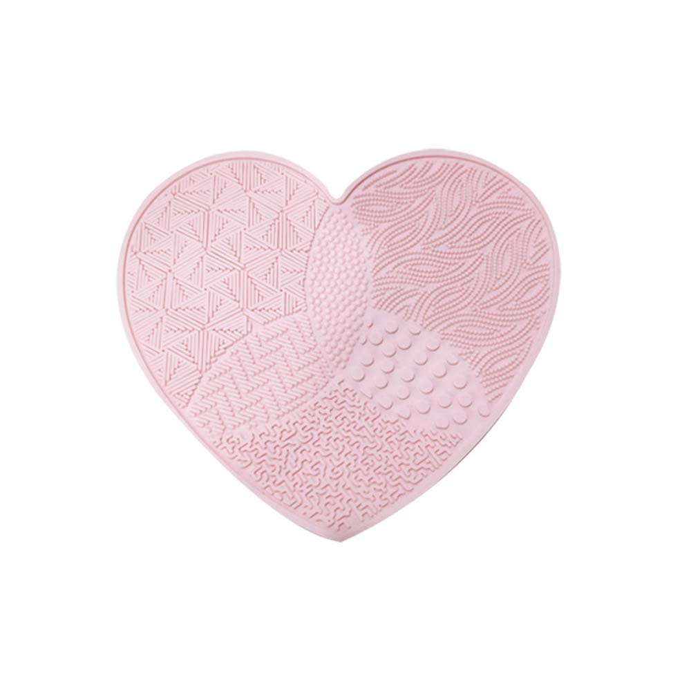 Heart-shaped makeup brush brush pad bottom suction cup scrubbing pad Zoned brush cleaning pad 3