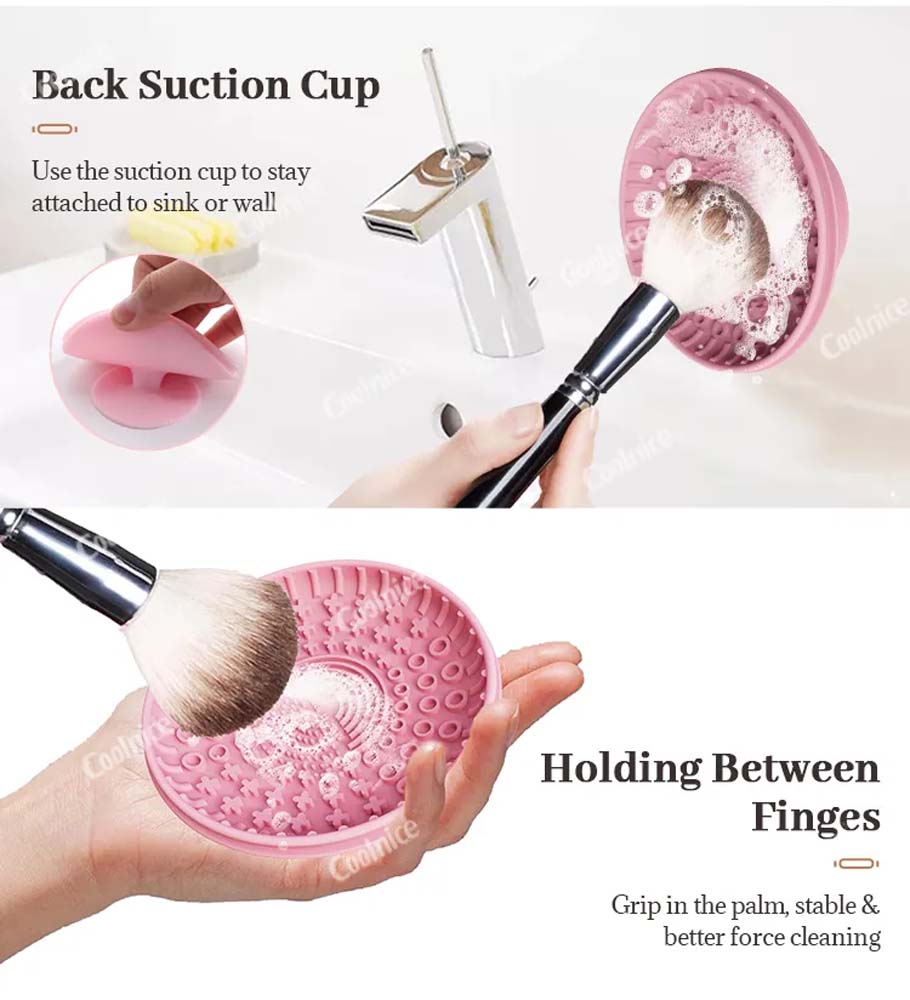 Beauty Cleaning Tools Silicone Makeup Brush Cleaning Bowl Cosmetic Brush Cleaner Pad 4