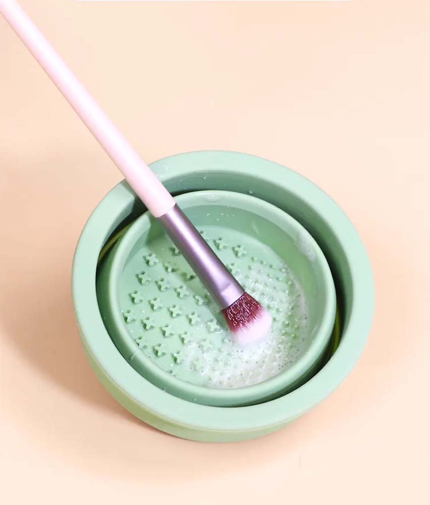 Foldable Beauty Cleaning Tools Silicone Makeup Brush Cleaning Bowl Cosmetic Brush Cleaner Pad 5
