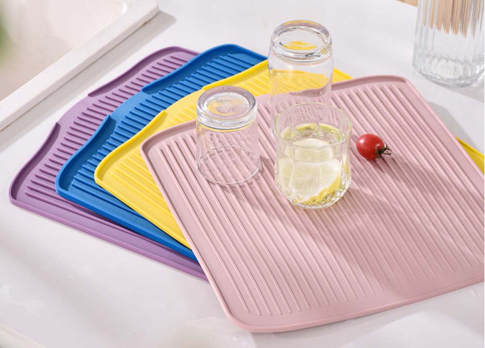 Silicone insulating mat kitchen pot mat large thickened countertop non-slip mat drainage tray mat 7
