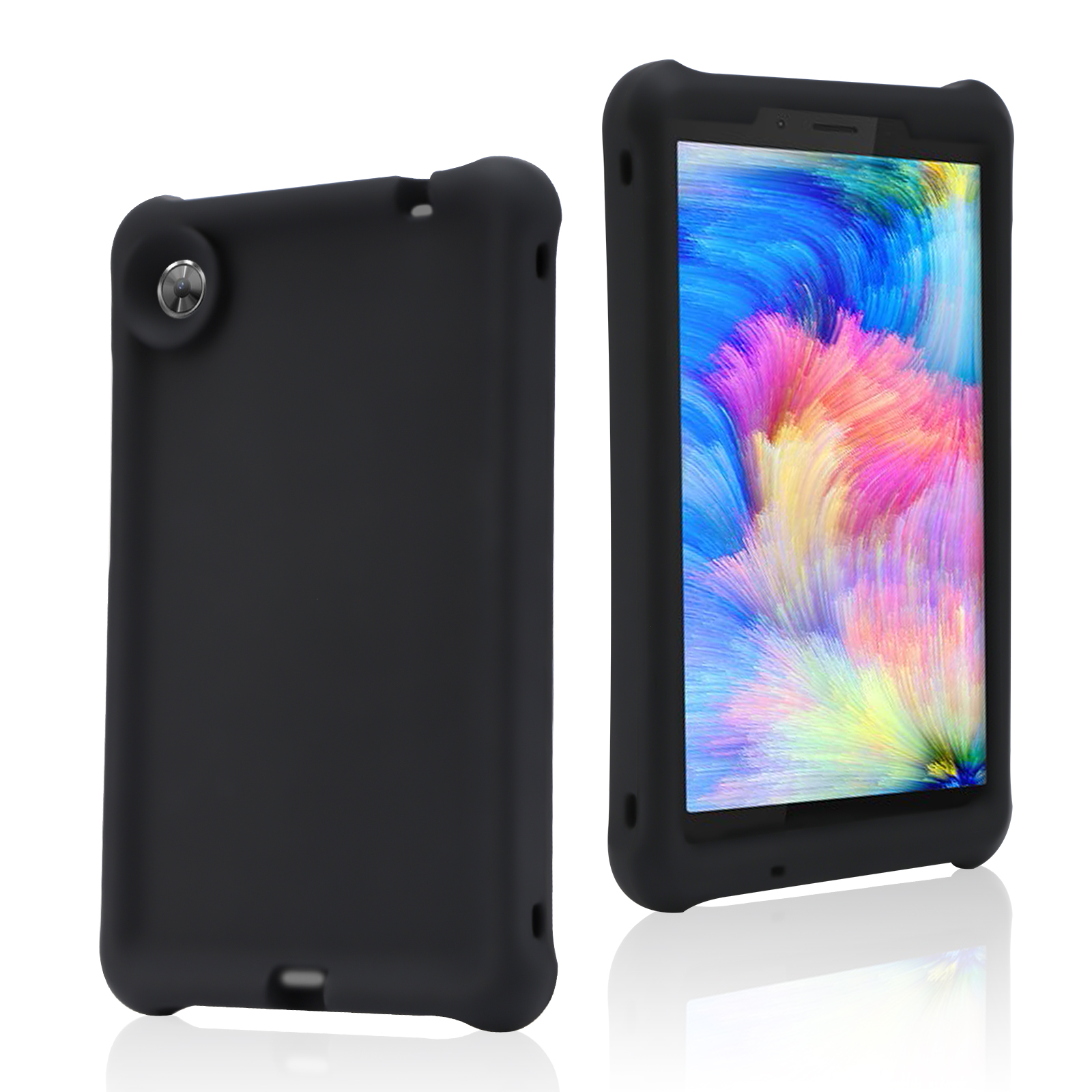 MingShore Case for Lenovo Tab M7 TB-7305F TB-7306F, Soft Heavy Duty Cover for Lenovo Tab M7 Gen 2 TB-7305F/X/I Tab M7 Gen 3 TB-7306F/X/I Kids Friendly Rugged Silicone Case (Black)