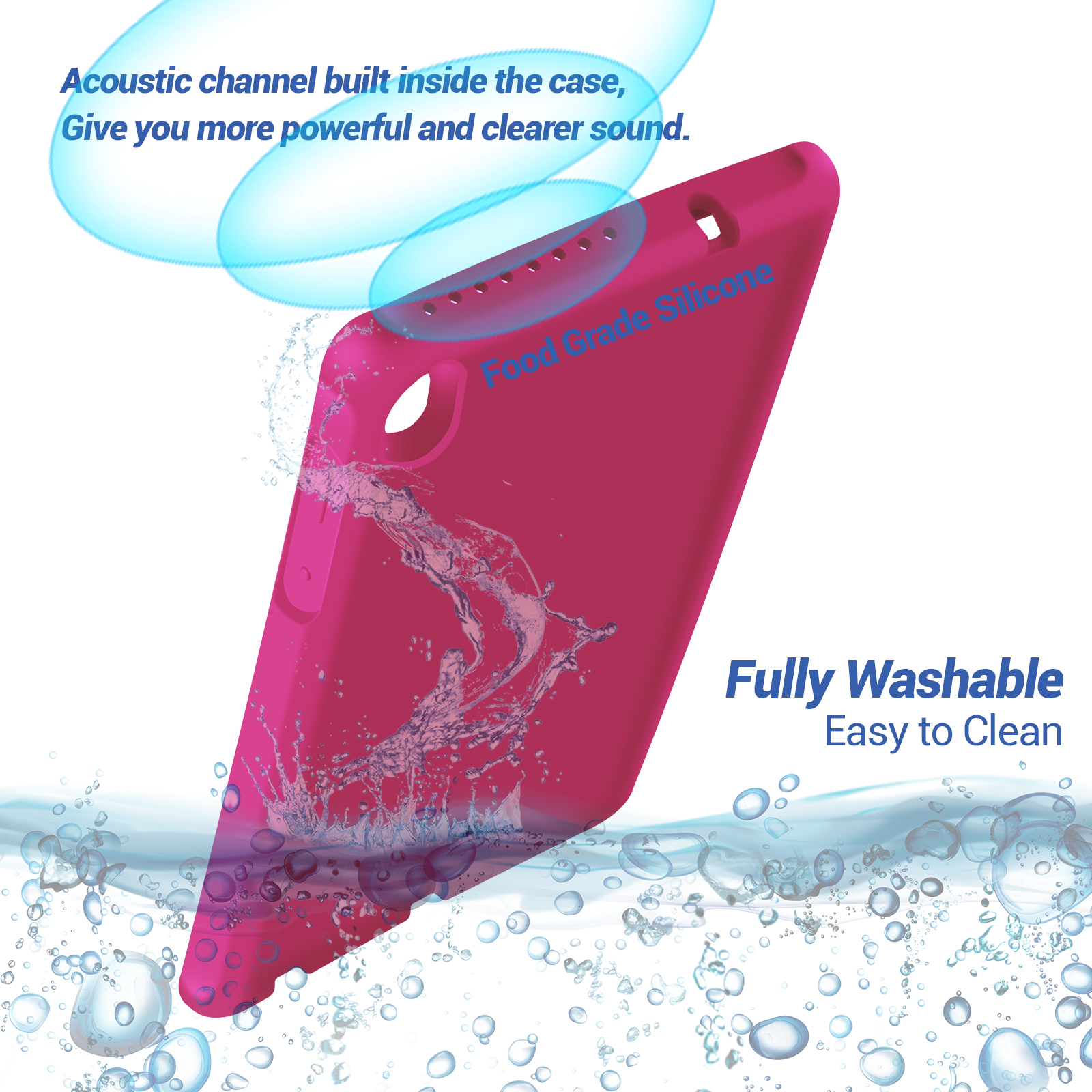 MingShore Universal For Lenovo Tab M8 HD,Smart Tab M8,Tab M8 FHD,Tab M8 3rd Gen 8.0 Inch Tablet Silicone Rubber Rear Bumper Kids Friendly Washable Durable Rugged Case Raspberry 5