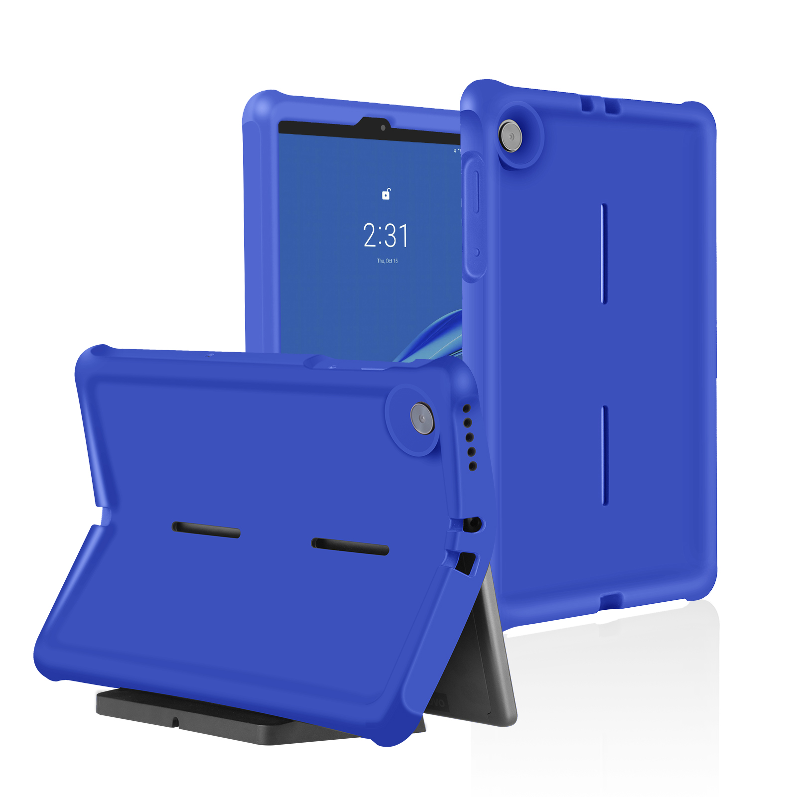 MingShore for Lenovo Tab M10 FHD Plus (2nd Gen) Silicone Rubber Rear Bumper TB-X606F TB-X606X TB-X606V TB-X606FA TB-X606XA M10 Plus 10.3 Inch Tablet Kids Friendly Rugged Bouncing Case (Blue) 8