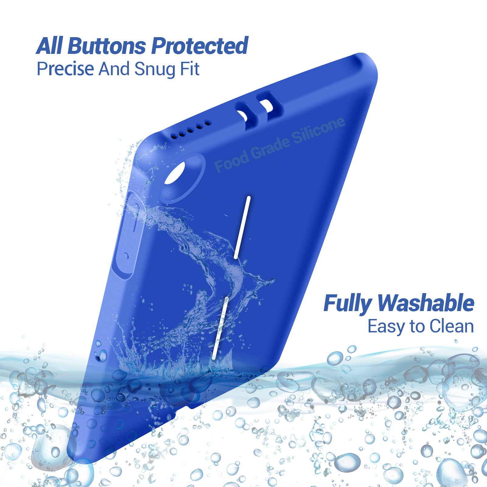 MingShore for Lenovo Tab M10 FHD Plus (2nd Gen) Silicone Rubber Rear Bumper TB-X606F TB-X606X TB-X606V TB-X606FA TB-X606XA M10 Plus 10.3 Inch Tablet Kids Friendly Rugged Bouncing Case (Blue) 6