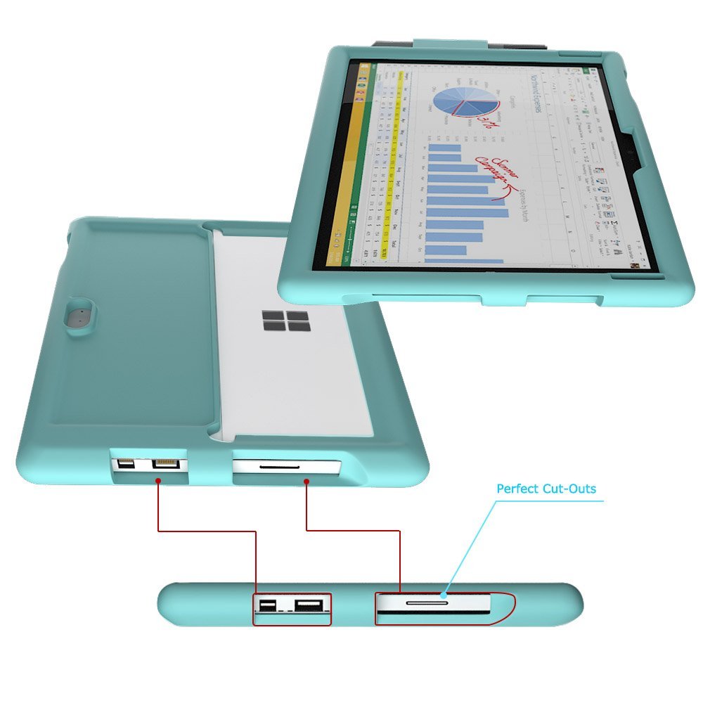 MingShore New Surface Pro Cover With Pen holder Silicone Rugged Case for Microsoft Surface Pro 3 and Pro 4 Sleeve 5